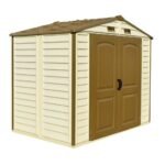 DuraMax 8ft x 5.5ft Storeall Vinyl Shed with Foundation Kit and window
