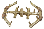 140K BTU Octagonal Brass Burner for 18-Inch Square or Round Fire Pit Openings