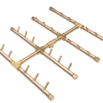 240K BTU Square Tree-Style Brass Burner for 24″ Square-Only Fire Pit Openings