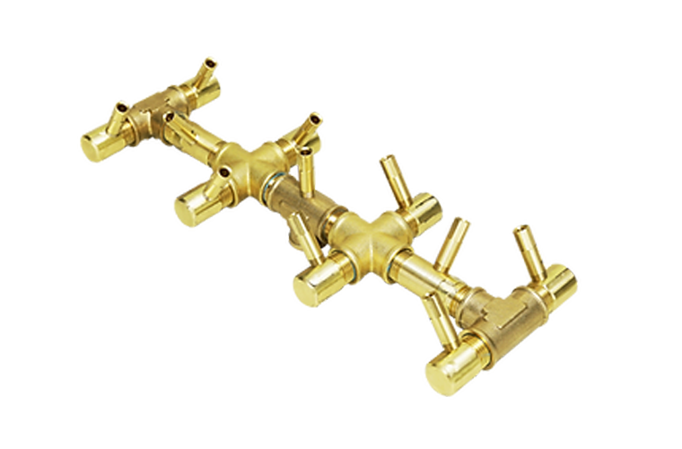 CFBT110.png 110K BTU Tree-Style Brass Burner for Rectangular Fire Pit Openings – 20″x11″ - Image 1