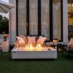 Athens 62” Marble Porcelain Top Fire Table – Bianco White