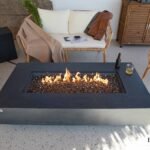 Positano 60” Sandstone Fire Table – Dark Gray