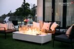 Athens 62” Marble Porcelain Top Fire Table – Bianco White - Image 4