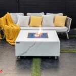 Bianco 40” Marble Porcelain Fire Table – Bianco White