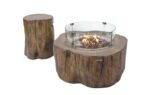 Manchester 42″ Concrete Fire Table- Red wood - Image 3