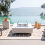Annecy 42” Porcelain Top Fire Table – Bianco White