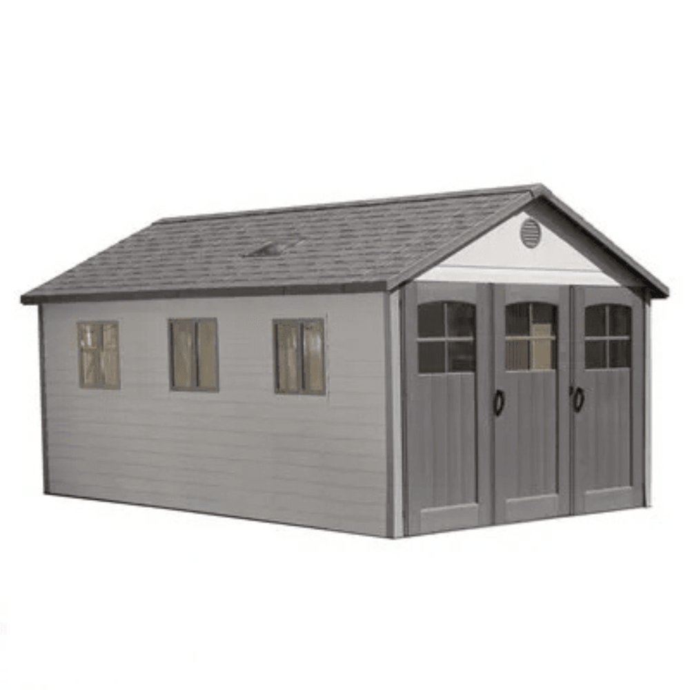 Group-406.png Lifetime 11' x 21' Polyethylene Outdoor Storage Garage Kit with 9' Wide Doors - Image 1