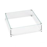 Square Glass Flame Guard for 28″ Square Drop-In Fire Pit Pan