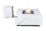 Bianco 40” Marble Porcelain Fire Table – Bianco White - Image 7