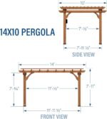 Backyard Discovery 10 Ft x 14 Ft Cedar Wood Outdoor Patio Pergola - Image 10