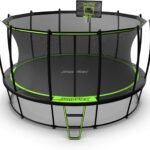 JumpFlex HERO 15-Foot Backyard Trampoline with Safety Net and Hoop