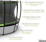 JumpFlex HERO 15-Foot Backyard Trampoline with Safety Net and Hoop - Image 8