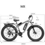 Ridstar E26 Pro Dual Motor Electric Bike 1000Wx2 48V 23Ah Fat Tires - Image 4