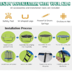Giantex Backyard Trampoline with Safety Enclosure Net and Access Ladder - Image 3