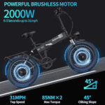 Ridstar H20 Pro Folding Fat Tire Electric Bicycle - Image 3