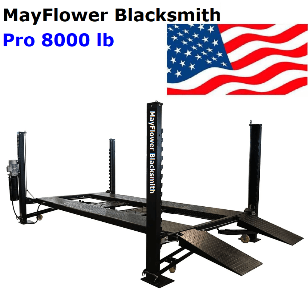 saybrokeeer-product-208-image-1.png Mayflower Blacksmith Pro8000 8,000 lbs. 4-Post Car Lift with Caster Kit - Image 1