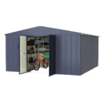 VEIKOUS 10' x 12' Gray Galvanized Steel Outdoor Storage Shed - Image 2