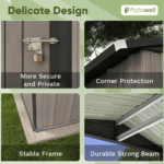 Patiowell 10' x 12' Galvanized Metal Outdoor Storage Shed with Floor - Image 2