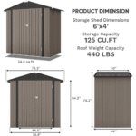 Patiowell 10' x 12' Galvanized Metal Outdoor Storage Shed with Floor - Image 7