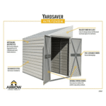 Arrow Yardsaver 4' x 7' Galvanized Steel Lean-To Storage Shed - Image 9