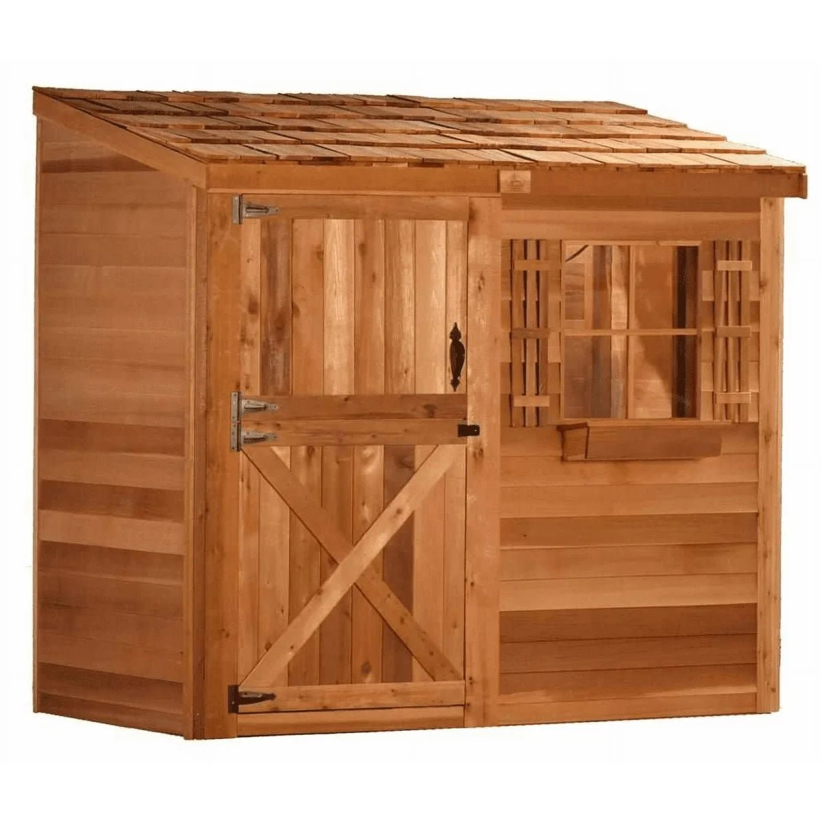 saybrokeeer-product-236-image-1.jpg Cedarshed Bayside 8' x 4' Western Red Cedar Lean-To Storage Shed - Image 1