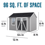 Heartland Coronado 12' x 8' Saltbox Wood Outdoor Storage Shed with Floor - Image 4