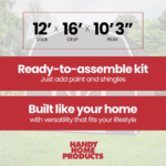 Handy Home Products Hudson 12' x 16' Outdoor Wood Storage Shed - Image 5