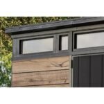 Keter Signature 9' x 7' Pine and Graphite DecoCoat Outdoor Storage Shed - Image 3