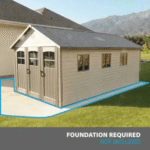 Lifetime 11' x 21' Polyethylene Outdoor Storage Garage Kit with 9' Wide Doors - Image 2