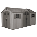 Lifetime 15' x 8' Rough Cut Dual-Entry Outdoor Storage Shed with Floor