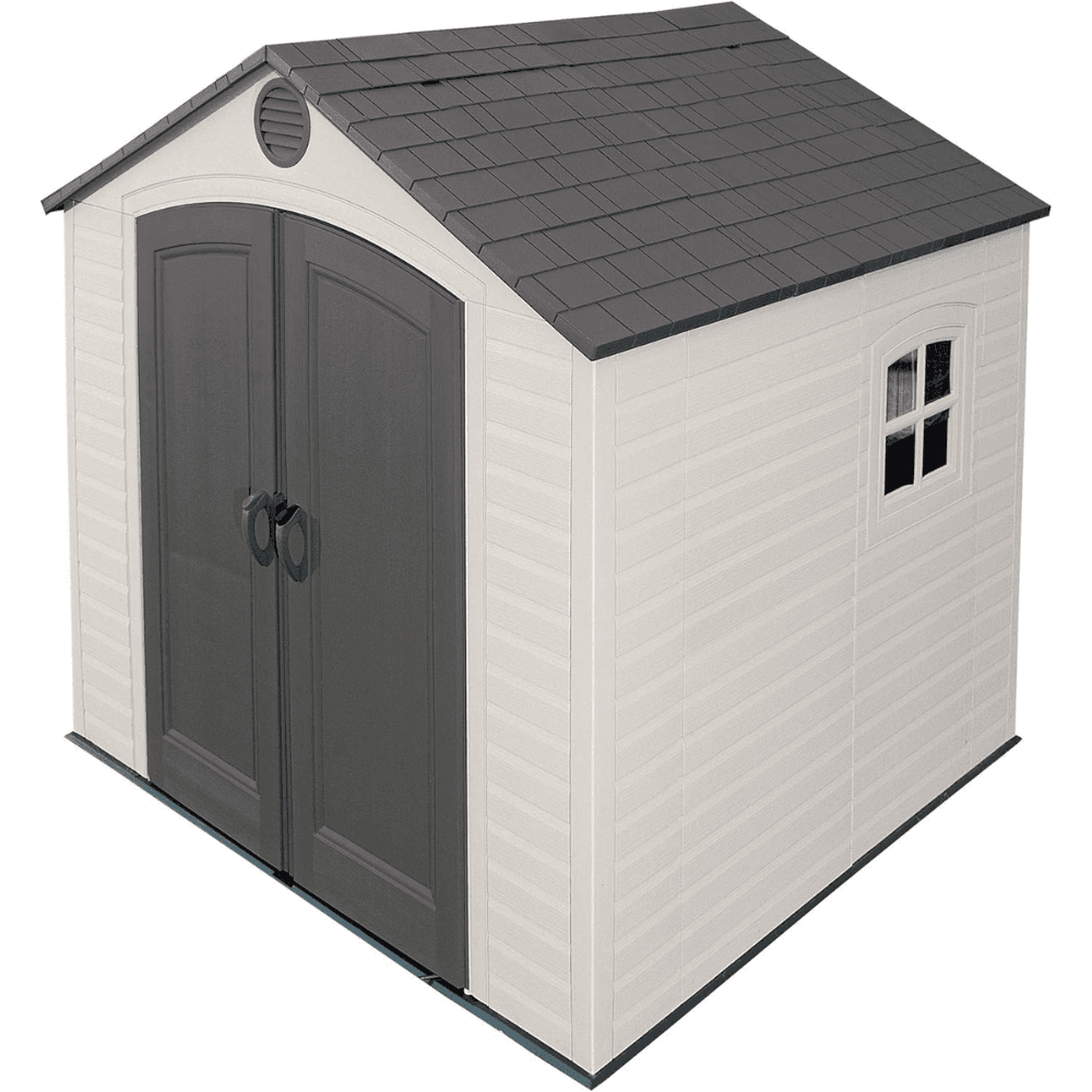 saybrokeeer-product-253-image-1.png Lifetime 8' x 7.5' Light Brown Polyethylene Outdoor Storage Shed with Floor - Image 1