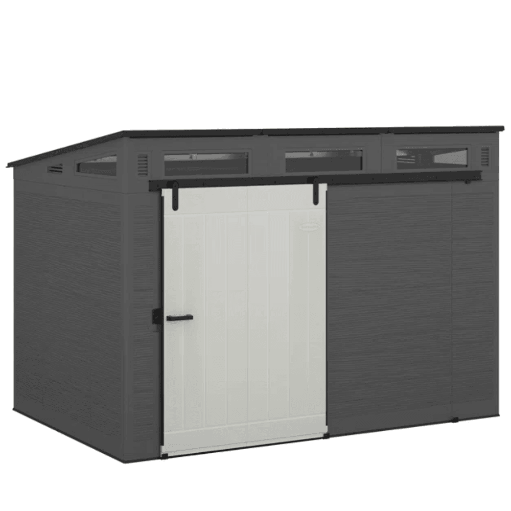 saybrokeeer-product-257-image-1.png Suncast Modernist 10' x 7' Resin Outdoor Storage Shed with Sliding Barn Door - Image 1