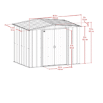 Newport 8' x 6' Two-Tone Galvanized Metal Outdoor Storage Shed with Sliding Doors - Image 5