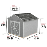 Handy Home Products Rookwood 10' x 10' Outdoor Wood Storage Shed with Floor - Image 2