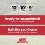 Handy Home Products Rookwood 10' x 10' Outdoor Wood Storage Shed with Floor - Image 7