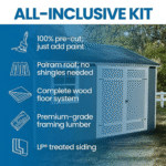 Handy Home Products Sonata 12' x 10' Outdoor Wood Storage Shed with Polycarbonate Roof - Image 11