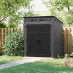 Suncast Modernist 6' x 4' Resin Storage Shed Gray and Black Backyard Utility Shed with Floor Kit and Vents - Image 2
