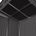 Suncast Modernist 6' x 4' Resin Storage Shed Gray and Black Backyard Utility Shed with Floor Kit and Vents - Image 4