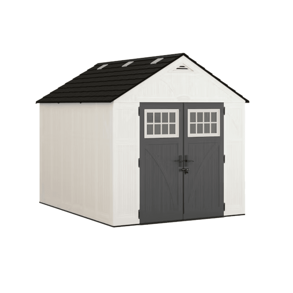 saybrokeeer-product-271-image-1.png Suncast Tremont 8' x 10' Resin Storage Shed Gable Roof Backyard Utility Shed with Skylights and Floor Kit - Image 1
