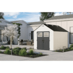 Suncast Tremont 8' x 10' Resin Storage Shed Gable Roof Backyard Utility Shed with Skylights and Floor Kit - Image 2