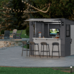 Suncast Cabana 8' x 7' Resin Entertainment Shed Outdoor Storage Shed and Bar with Fold-down Countertop - Image 6