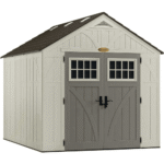 Suncast Tremont 8' x 10' Resin Storage Shed 547 Cubic Feet Outdoor Utility Shed with Skylights and Floor Kit