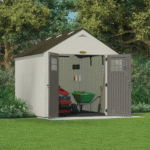 Suncast Tremont 8' x 10' Resin Storage Shed 547 Cubic Feet Outdoor Utility Shed with Skylights and Floor Kit - Image 3
