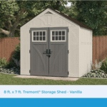 Suncast Tremont 8' x 7' Resin Storage Shed All-Weather Backyard Utility Shed with Floor Kit and Double Doors - Image 2