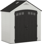 Suncast Vista 7' x 4' Resin Storage Shed Outdoor Utility Backyard Shed with Floor Kit and IllumiVent System