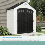 Suncast Vista 7' x 4' Resin Storage Shed Outdoor Utility Backyard Shed with Floor Kit and IllumiVent System - Image 6