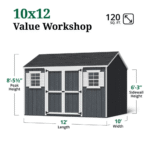 Little Cottage Co. Value Workshop Wood Storage Shed Backyard Garden Utility Shed with Gable Roof and LP SmartSide Siding - Image 3