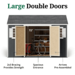 Little Cottage Co. Value Workshop Wood Storage Shed Backyard Garden Utility Shed with Gable Roof and LP SmartSide Siding - Image 5