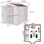 Veikous 8' x 12' Metal Outdoor Storage Shed Galvanized Steel Utility Shed with Lockable sliding Doors and Air Vents - Image 9