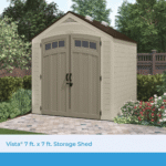 Suncast Vista 7' x 7' Resin Storage Shed All-Weather Backyard Utility Shed with IllumiVent System and Windows - Image 2